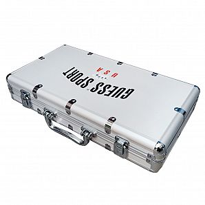 Aluminum poker chip set rolling case display chipping case